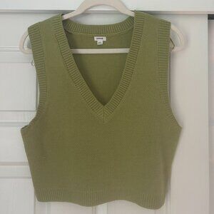 Green V-Neck Sweater Vest